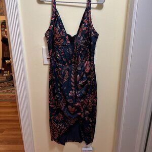 Averie Floral Draped Midi Dress